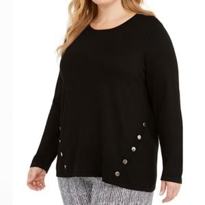 ALFANI PLUS SIZE BUTTON HEM SWEATER